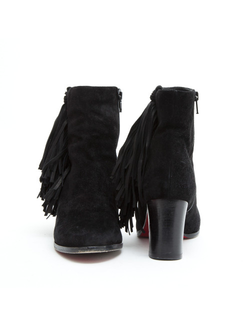 CHRISTIAN LOUBOUTIN low boots in black suede size 39FR