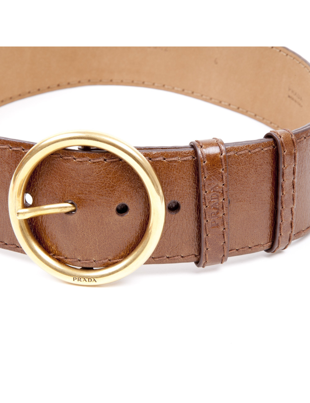 PRADA belt in brown leather size 80EU