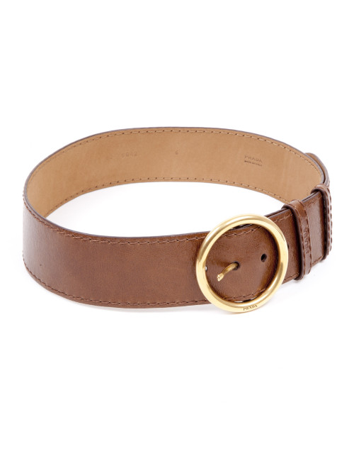 PRADA belt in brown leather size 80EU