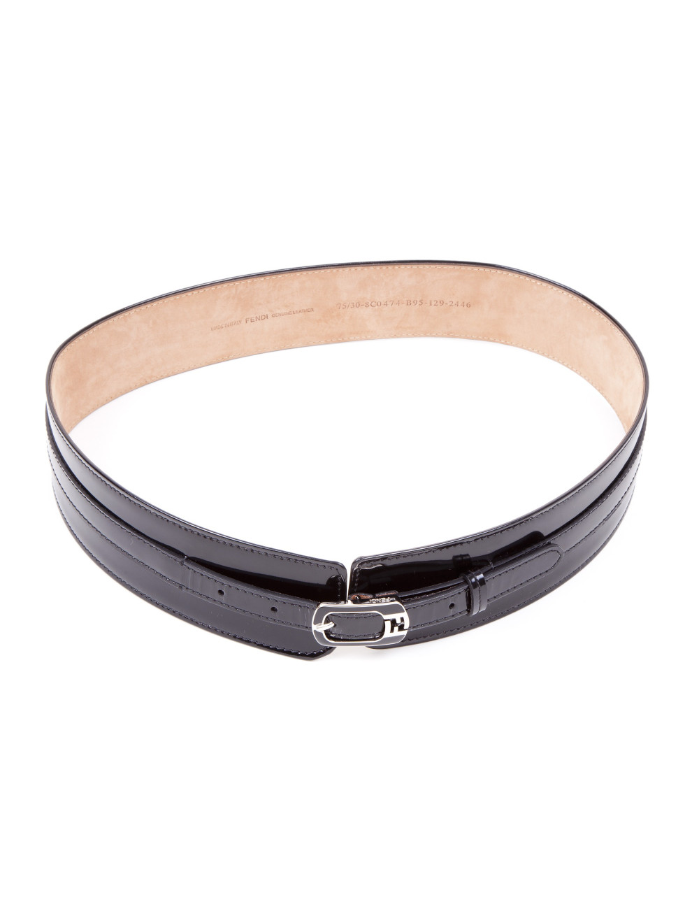 FENDI T75 black patent leather belt