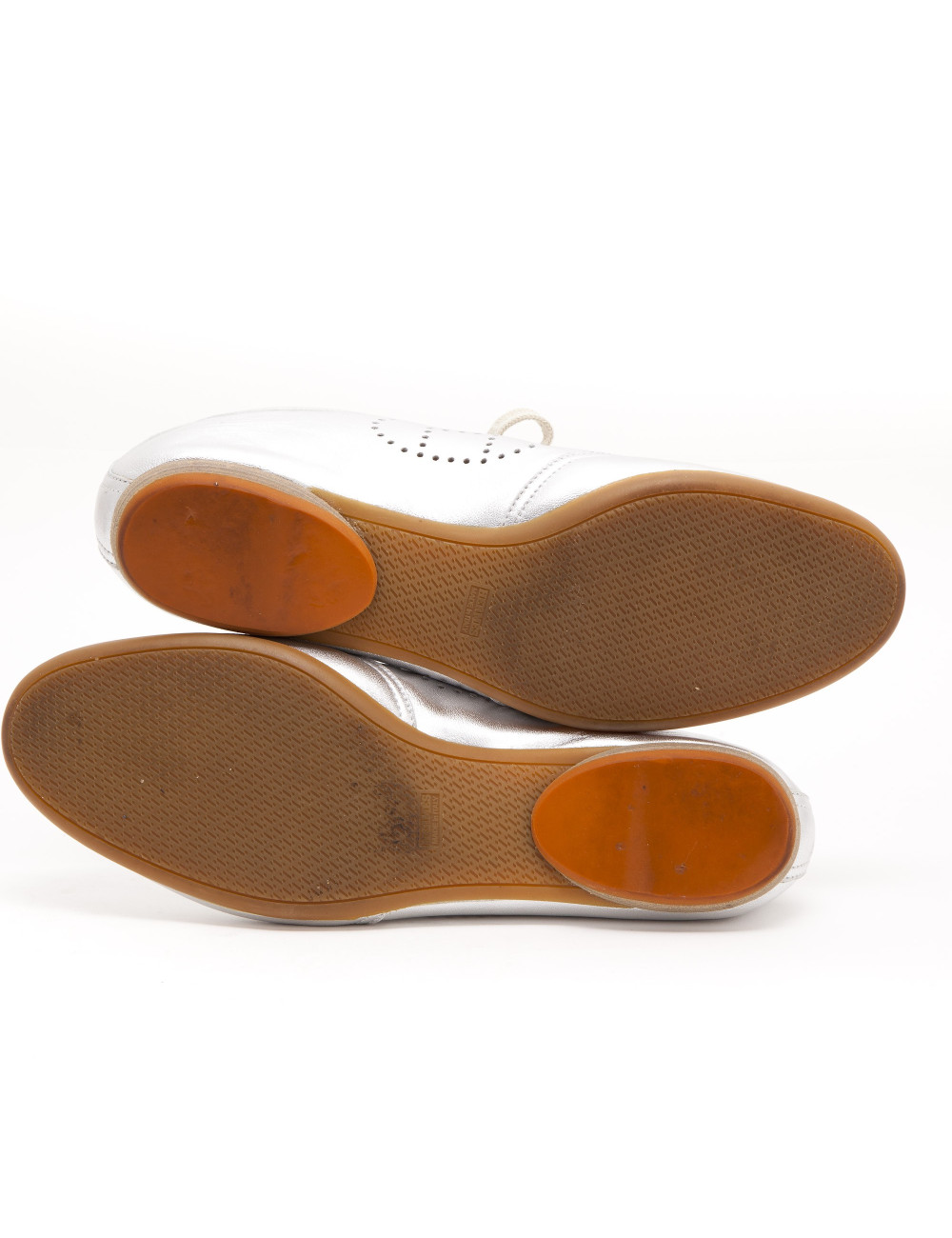 Sneakers HERMES T 40 en cuir argenté