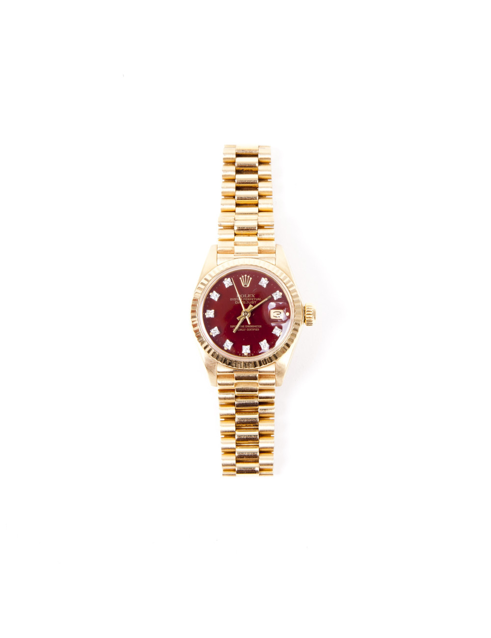 Montre ROLEX pour femme or jaune et diamants