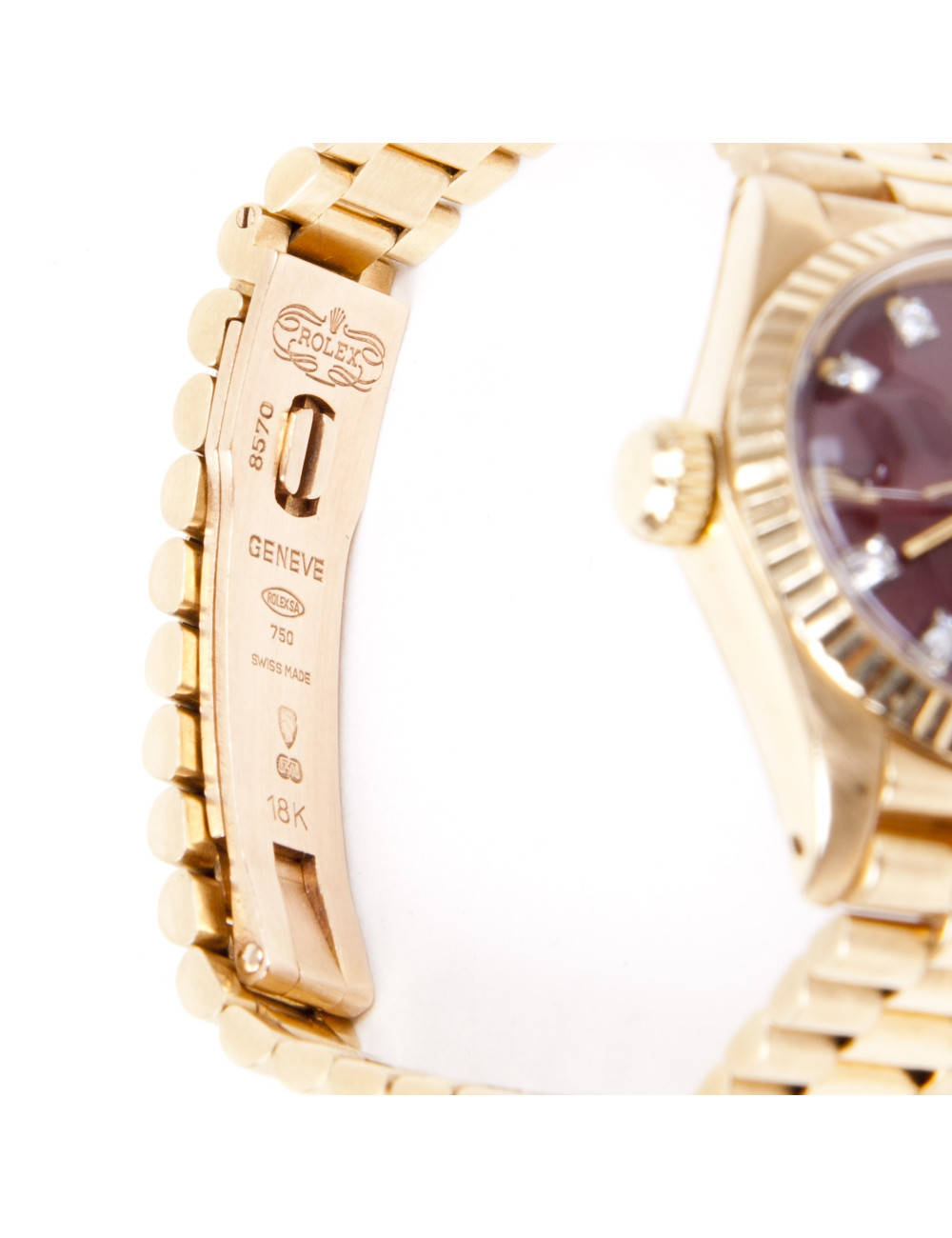 Montre ROLEX pour femme or jaune et diamants