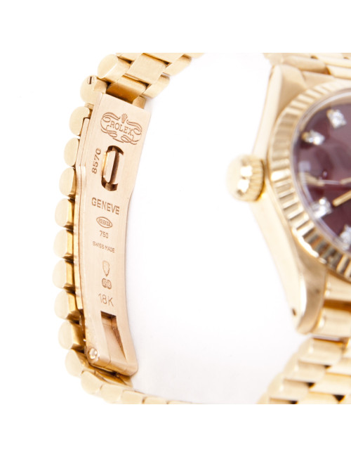 Montre ROLEX pour femme or jaune et diamants