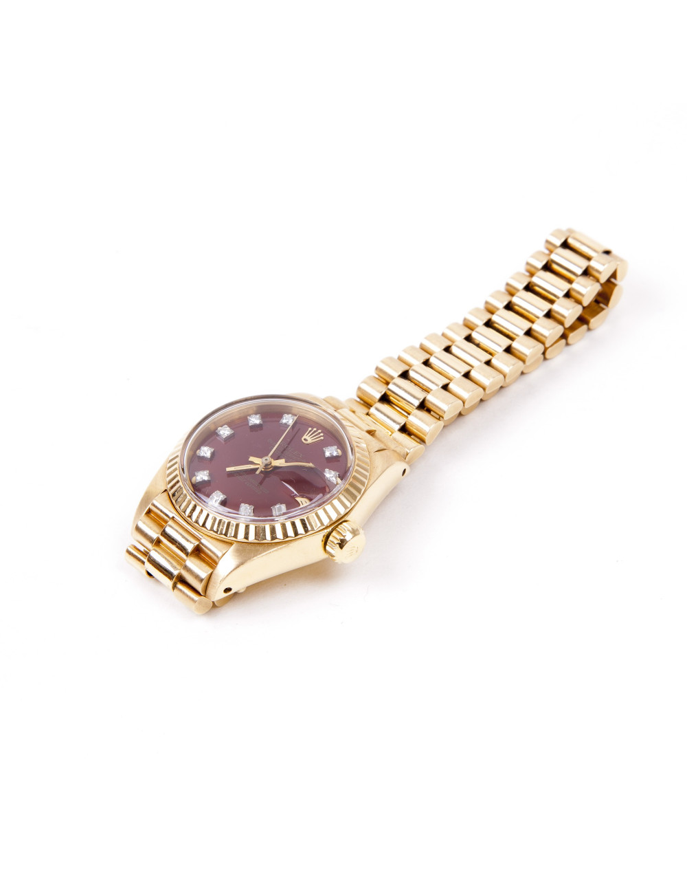 Montre ROLEX pour femme or jaune et diamants