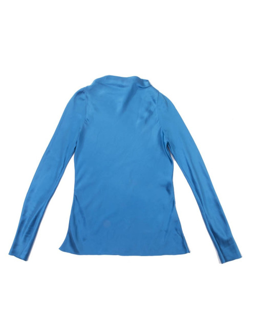 Blouse YSL YVES SAINT LAURENT soie bleu roi