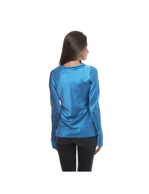 Yves Saint Laurent blouse in royal blue silk cut at an angle size 36FR