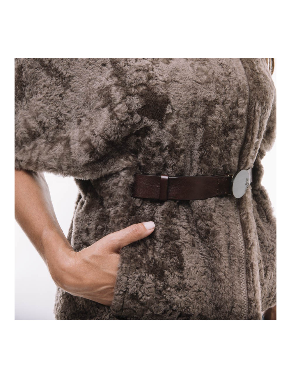 Veste BRUNELLO CUCINELLI en mouton marron T38