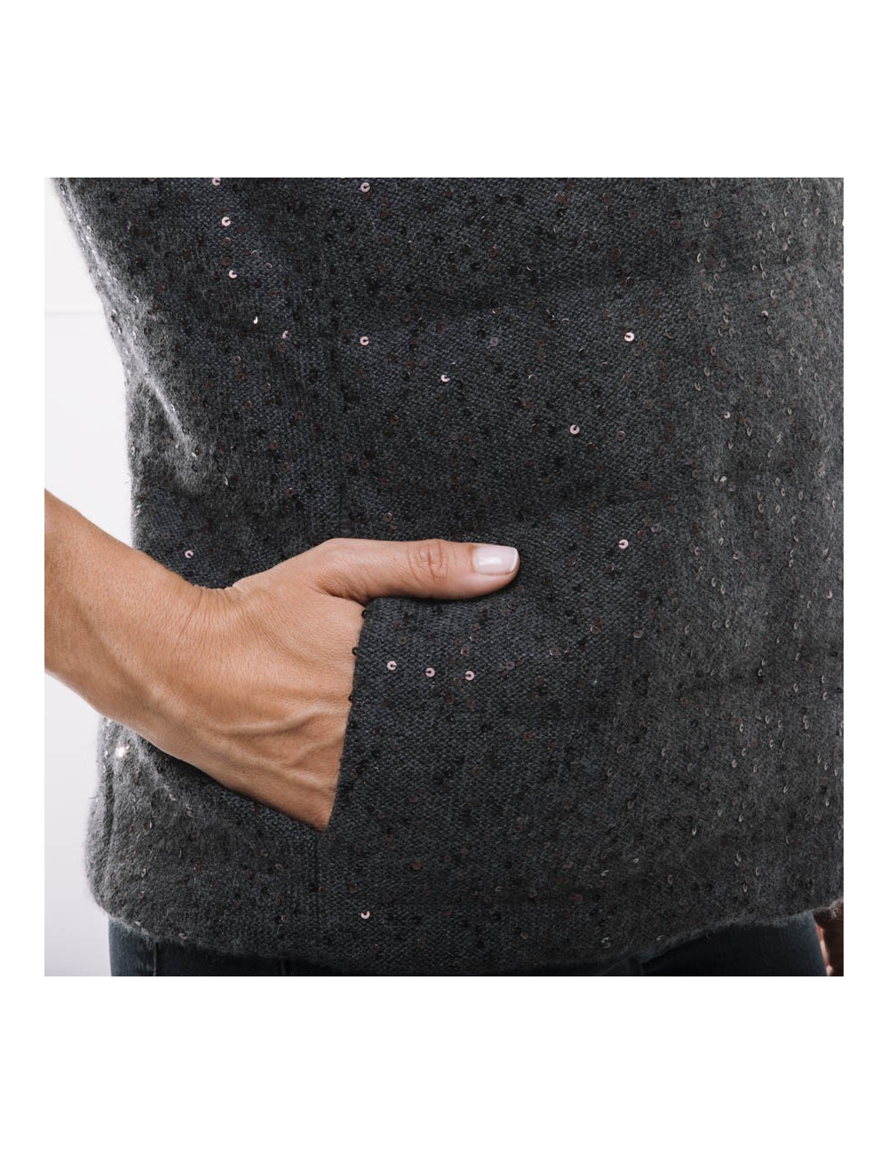 Gilet sans manches Brunello cucinelli gris avec sequins