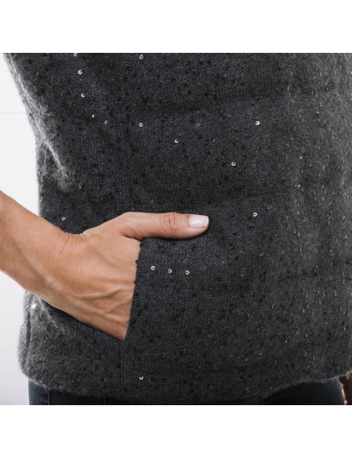 BRUNELLO CUCINELLI sleeveless vest in gray cashmere size 40FR