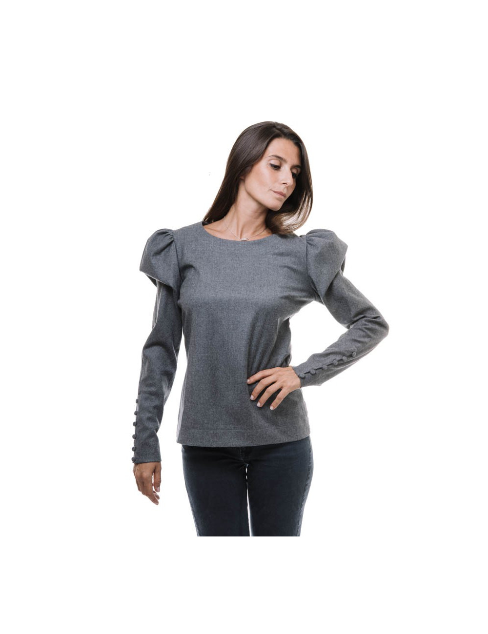 Blouse FENDI T 36 FR flanelle grise