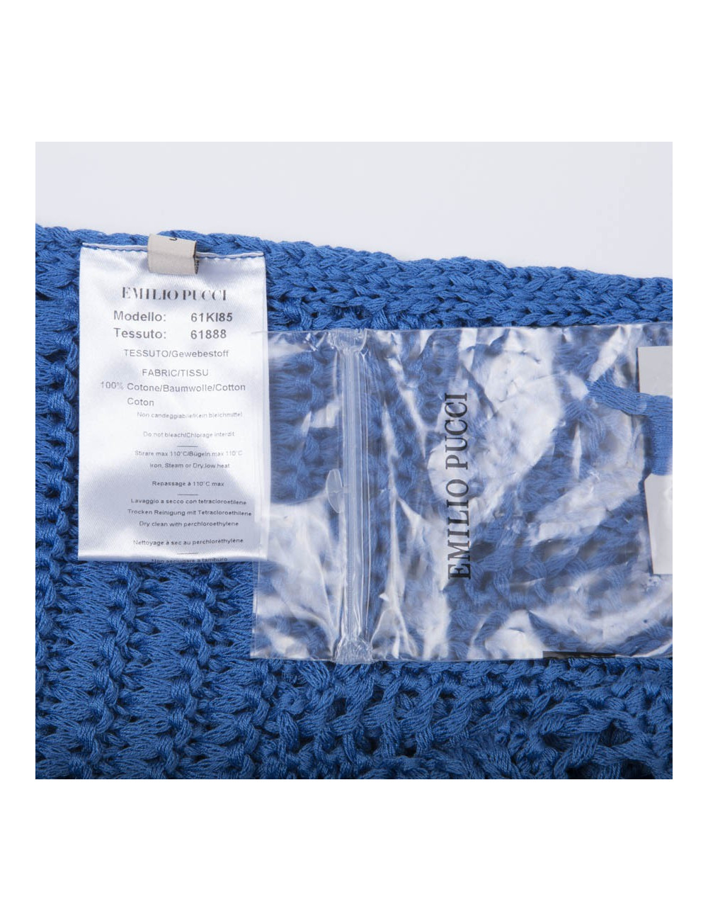 EMILIO PUCCI tunic by Peter Dundas in Mediterranean blue cotton crochet size S