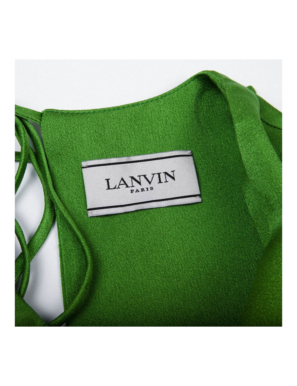 LANVIN blouse in green silk crepe size 36FR