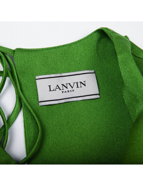 Blouse LANVIN T36  en crêpe de soie verte 