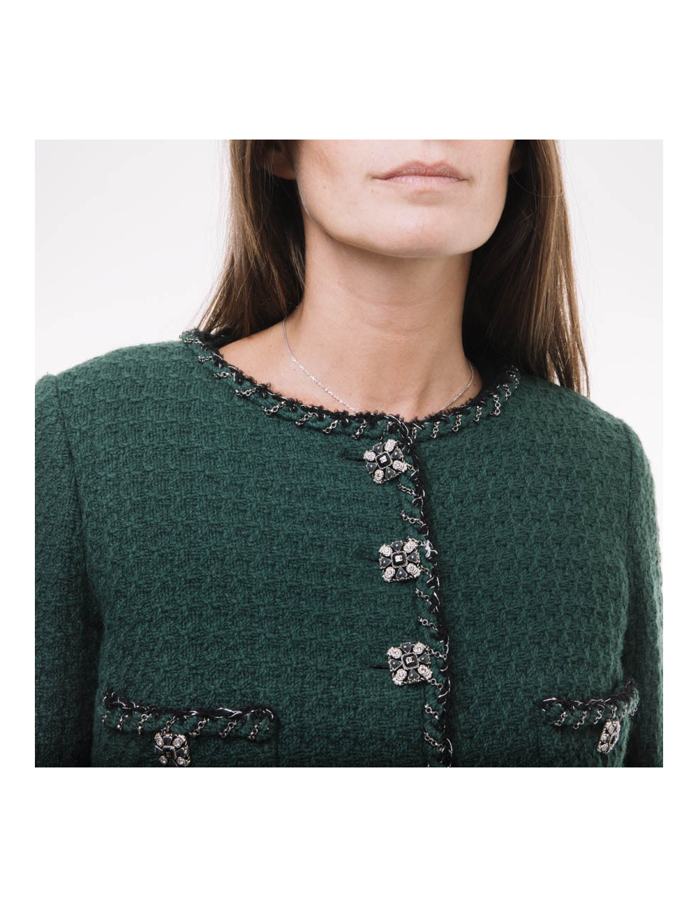 Double Veste CHANEL vert et noir T36