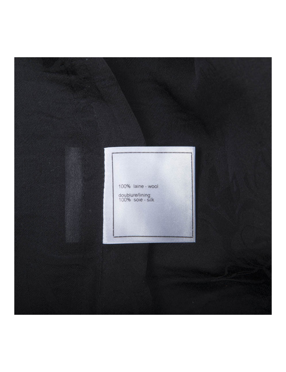 CHANEL checked jacket in black wool tweed size 38FR