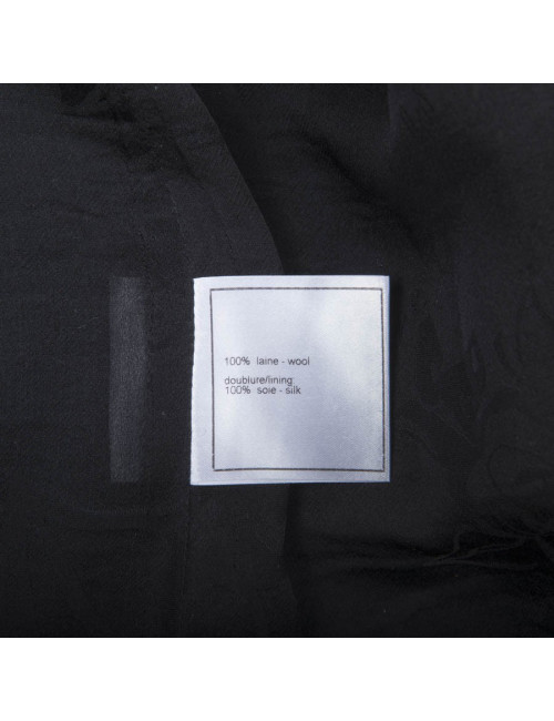 CHANEL checked jacket in black wool tweed size 38FR