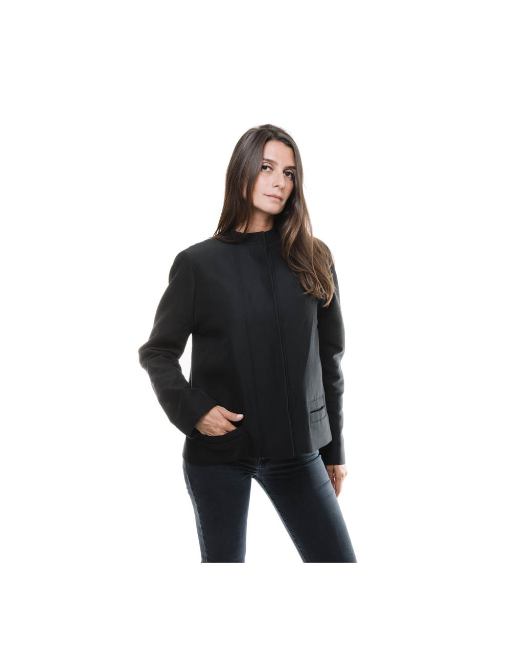 BALENCIAGA jacket in black gros grain size 38FR