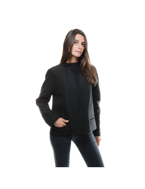 BALENCIAGA jacket in black gros grain size 38FR