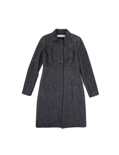Manteau CHRISTIAN DIOR chiné gris T38