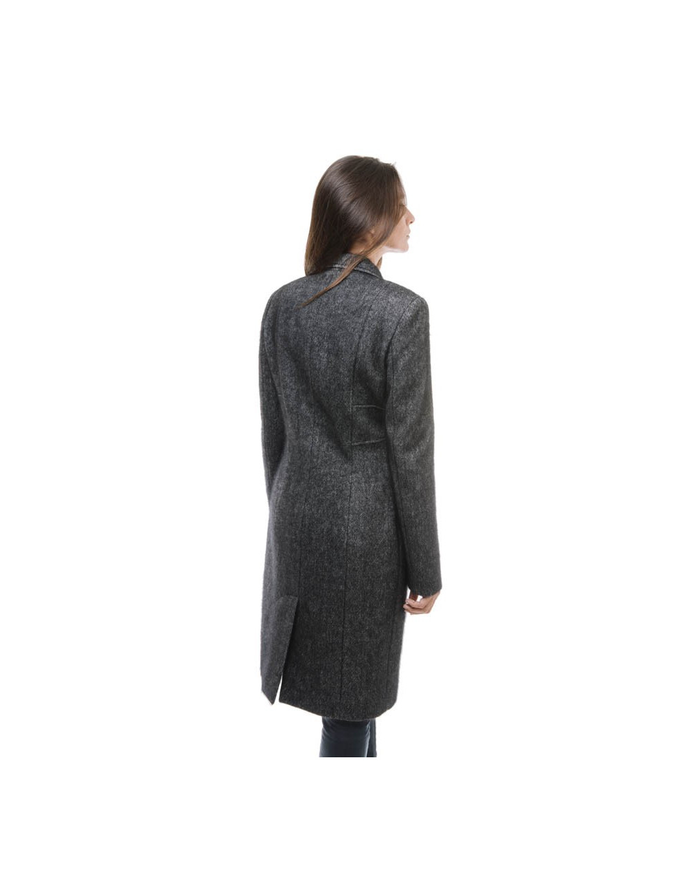 Manteau CHRISTIAN DIOR chiné gris T38