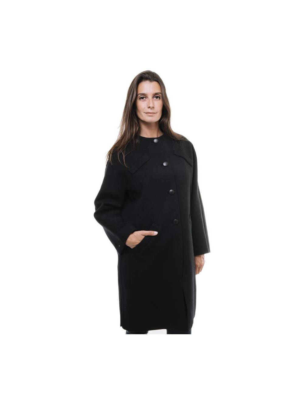 Manteau BALENCIAGA en laine noire T40