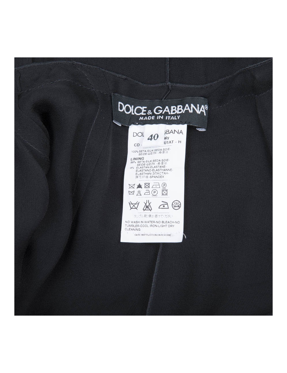 Robe de cocktail DOLCE & GABBANA T 40 IT en mousseline de soie noire