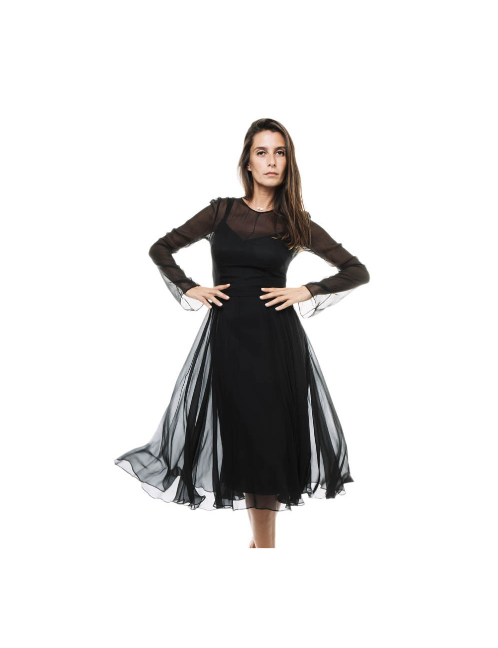 Robe de cocktail DOLCE & GABBANA T 40 IT en mousseline de soie noire