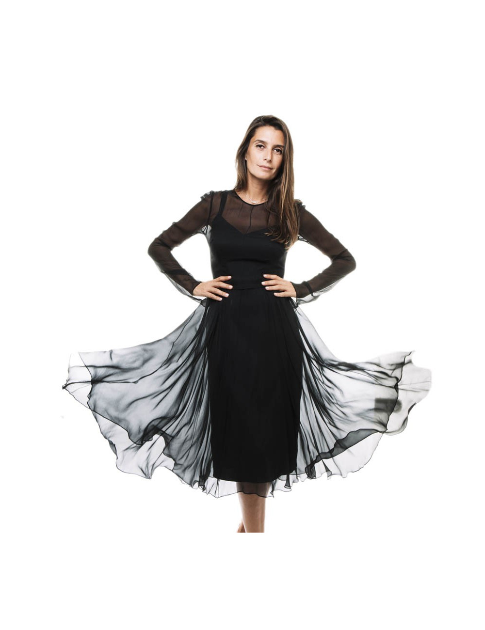 Robe de cocktail DOLCE & GABBANA T 40 IT en mousseline de soie noire