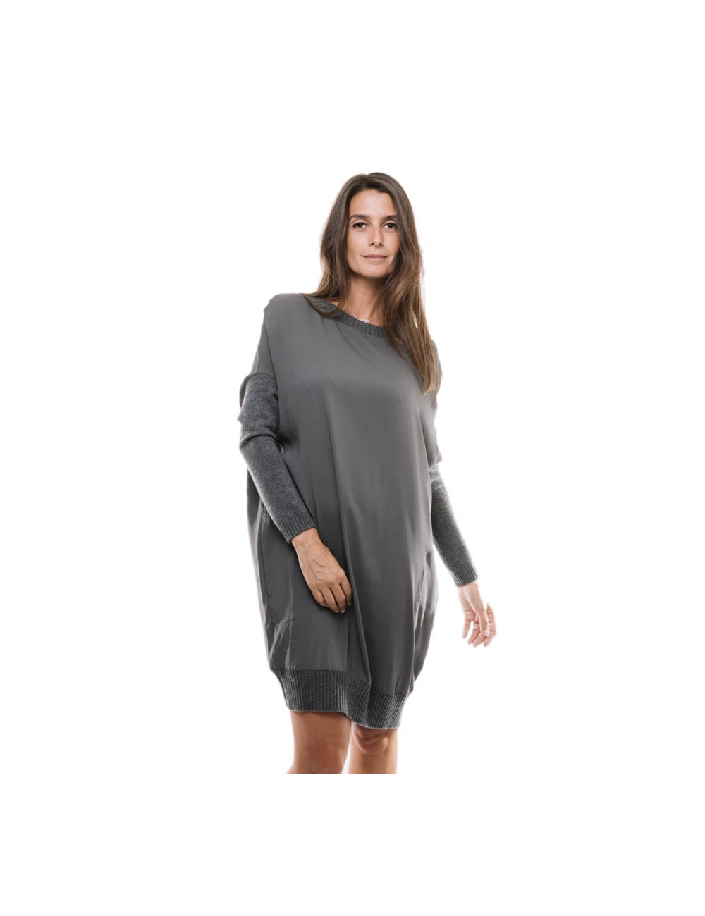 Robe BRUNELLO CUCINELLI T 36 en soie grise