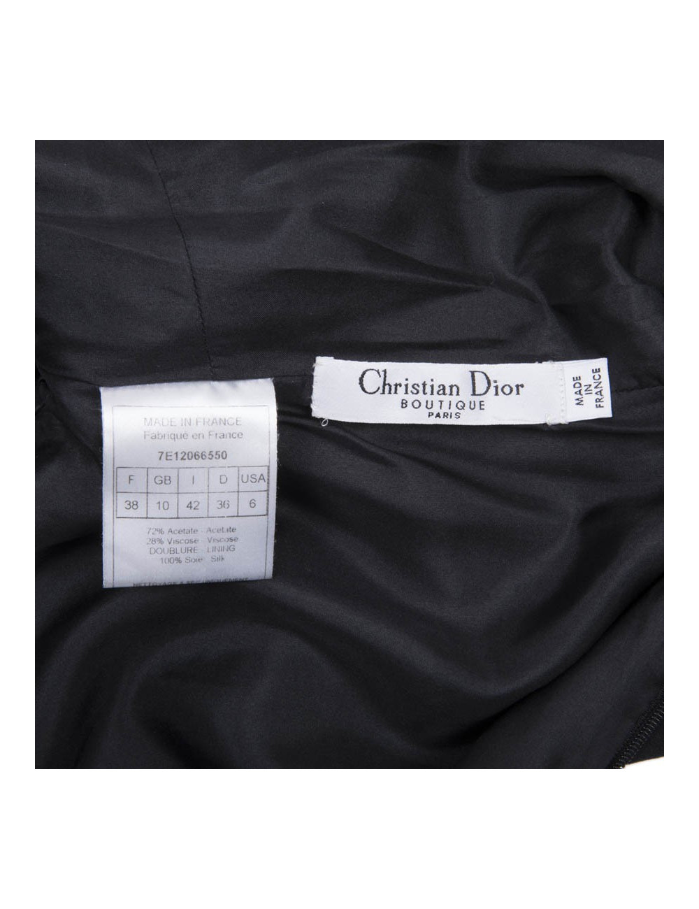 Robe CHRISTIAN DIOR  T 38  crêpe georgette noire 