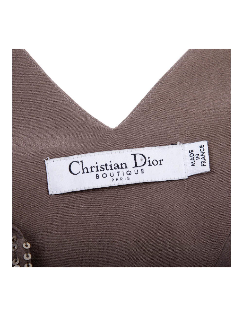 Robe de cocktail CHRISTIAN DIOR T 38 paillettes mordorées