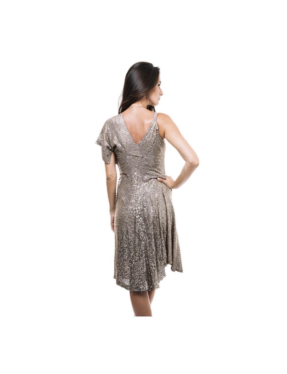 Robe de cocktail CHRISTIAN DIOR T 38 paillettes mordorées