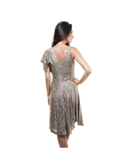 Robe de cocktail CHRISTIAN DIOR T 38 paillettes mordorées