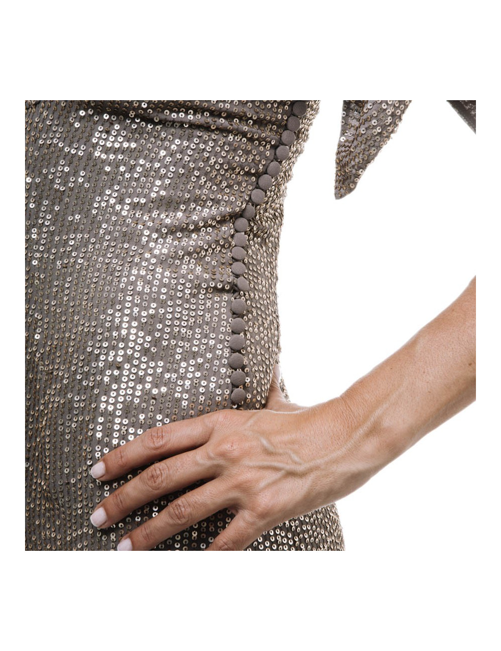 Robe de cocktail CHRISTIAN DIOR T 38 paillettes mordorées