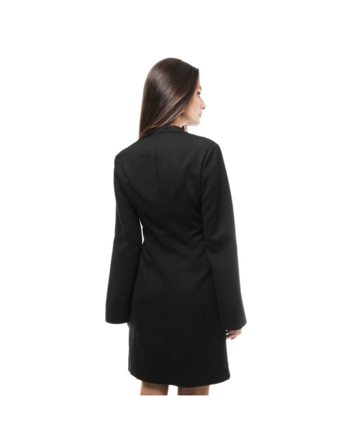 YVES SAINT LAURENT short black dress in wool size 38FR