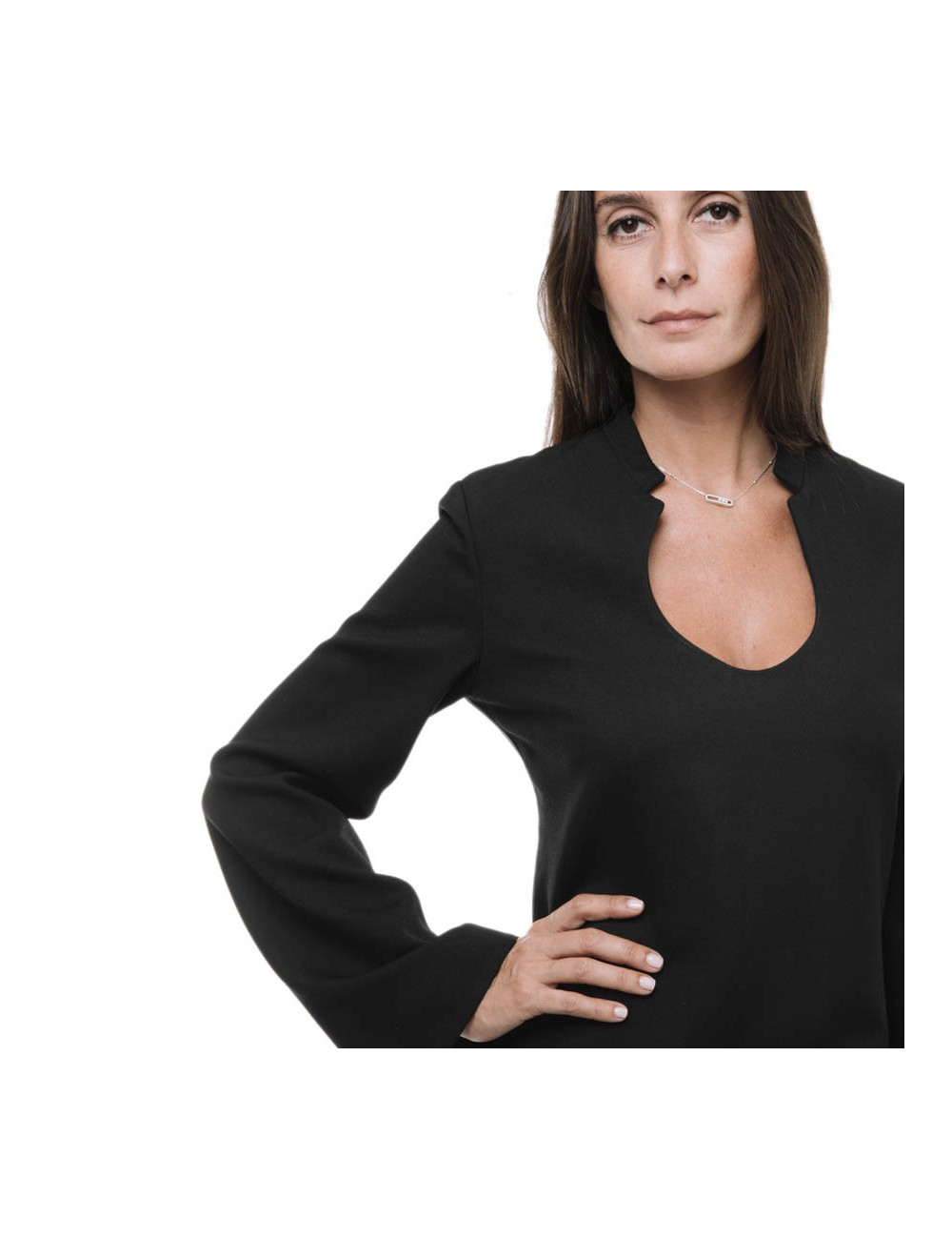 Robe YVES SAINT LAURENT T 38 laine noire