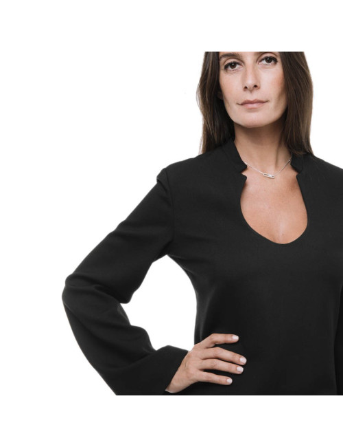 Robe YVES SAINT LAURENT T 38 laine noire