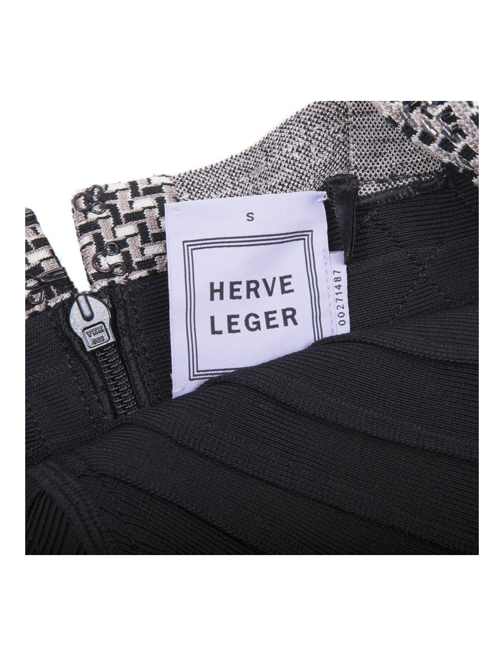 Robe HERVE LEGER Taille  S  noire gansée de beige et marron