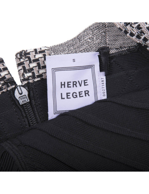Robe HERVE LEGER Taille  S  noire gansée de beige et marron