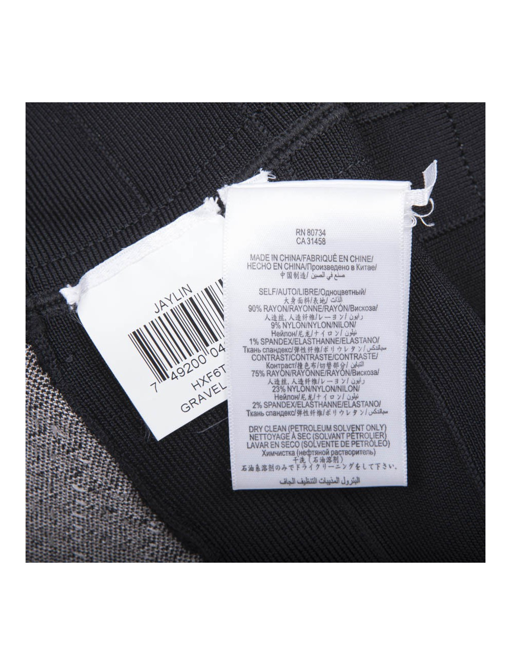 Robe HERVE LEGER Taille S noire gansée de beige 