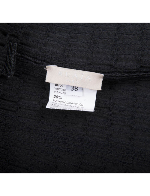 ALAIA sleeveless dress in black lycra size 36EU