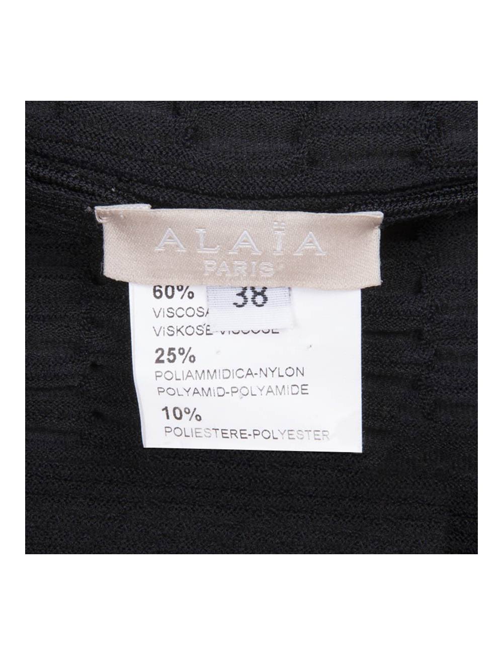 ALAIA sleeveless dress in black lycra size 36EU