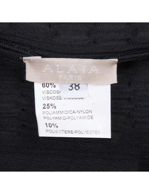 ALAIA sleeveless dress in black lycra size 36EU