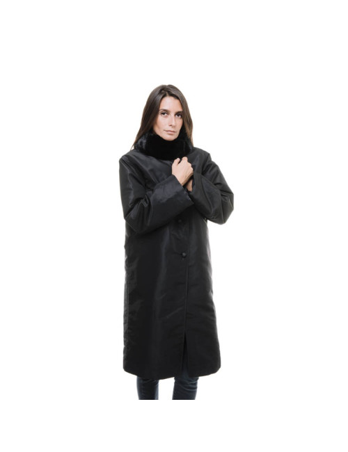 FENDI black trench coat lined with fur size 38FR