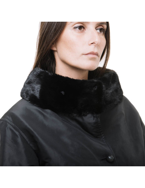 FENDI black trench coat lined with fur size 38FR