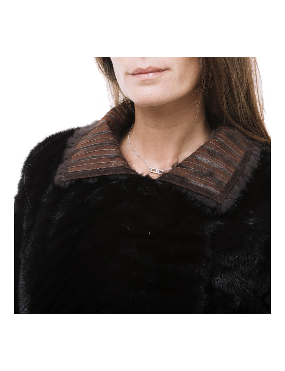 Manteau FENDI t 38 vison brun