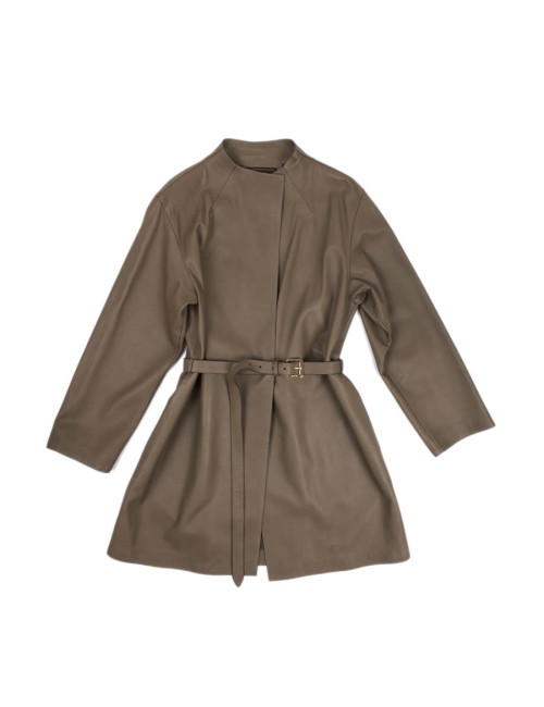 Veste LORO PIANA T en cuir fauve