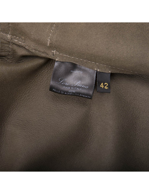 Veste LORO PIANA T en cuir fauve