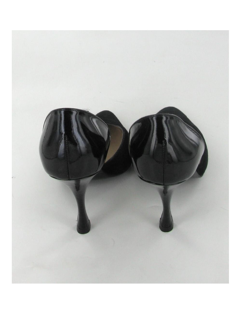 Escarpins CHANEL T 36 daim noir et cuir verni